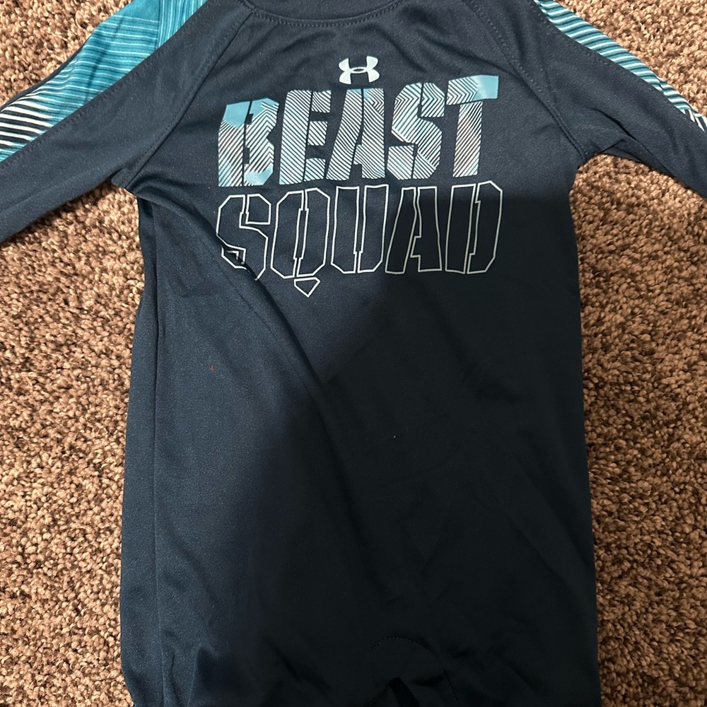 Under Armour Navy and Light Blue 'Beast Squad' Performance Top